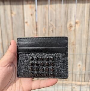 Michael Kors Studded Card Holder Wallet Case Black Gunmetal